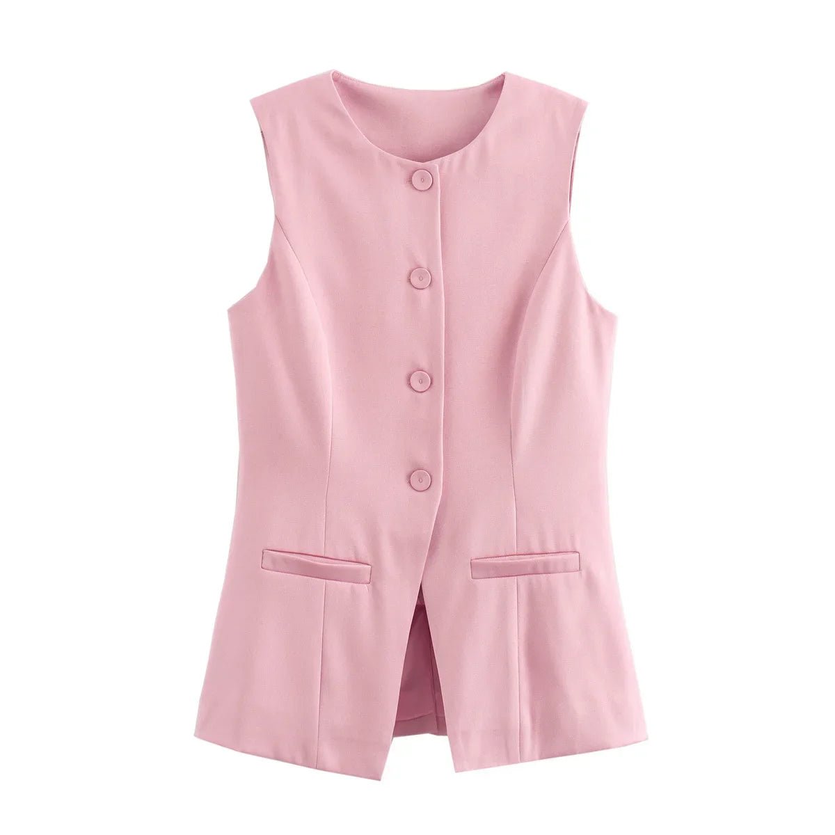 SOERA Priya Button-Up Vest Top - Vest - Green XS