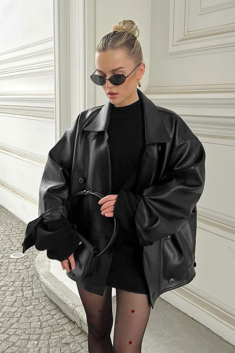 Sandra Vintage Relaxed Leather Coat