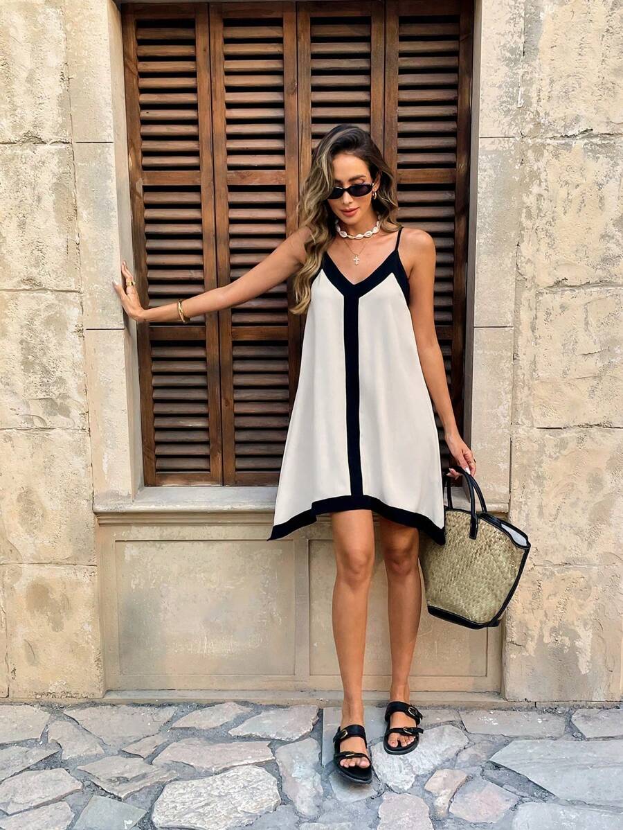 Sophia Contrast Mini Dress