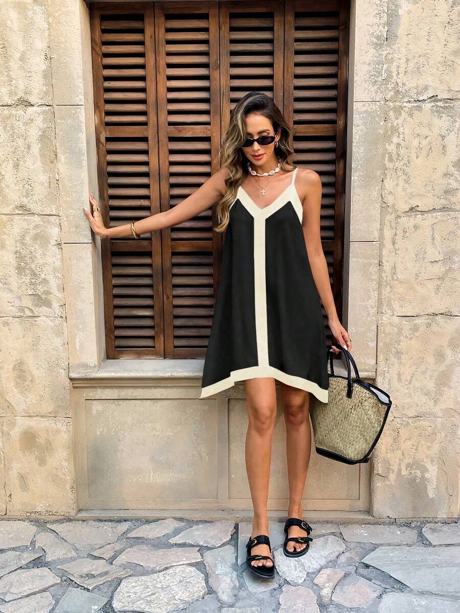 Sophia Contrast Mini Dress