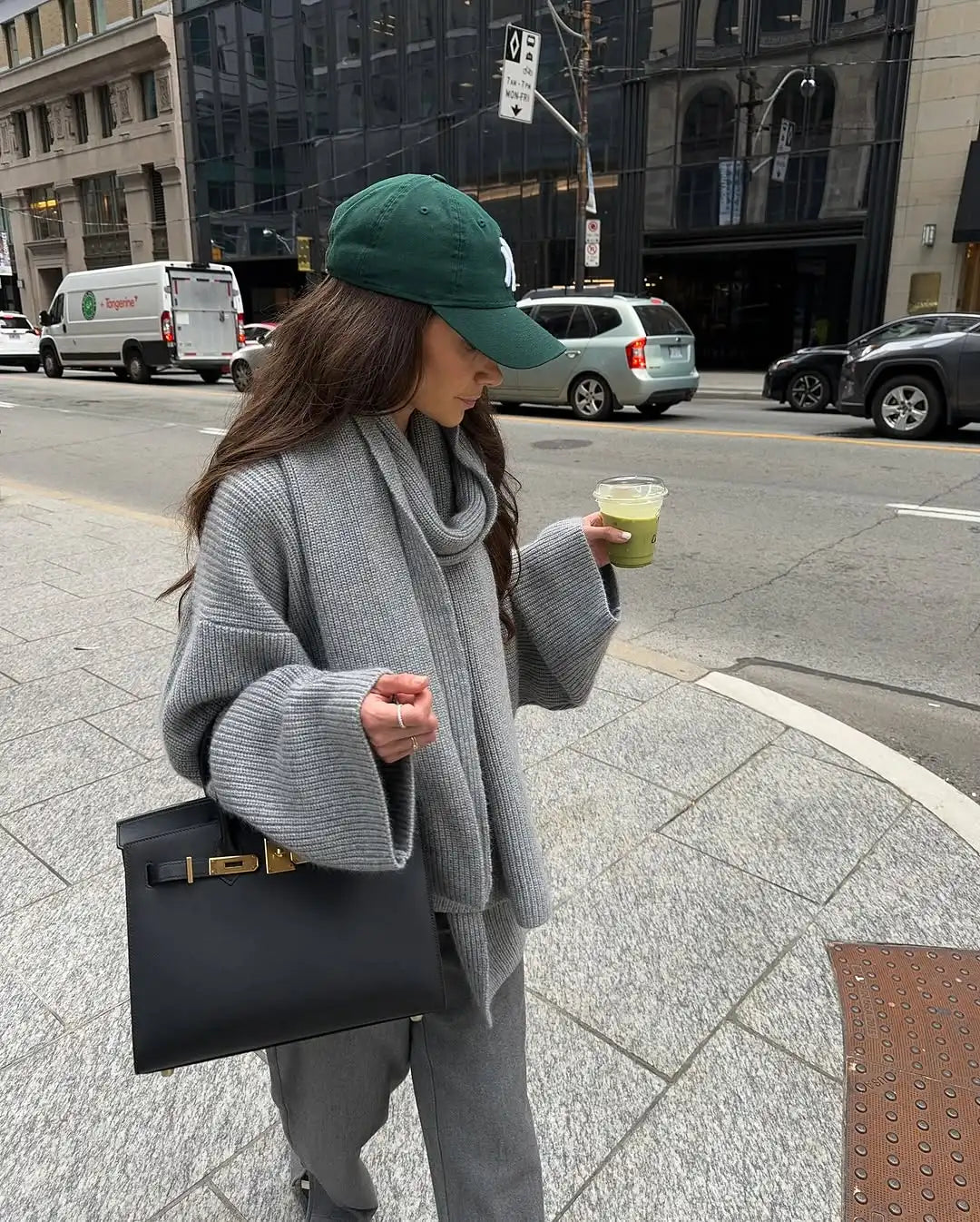 Casual Grey Oversized Sweater - Women's Full Sleeve Knitted Pullover 4