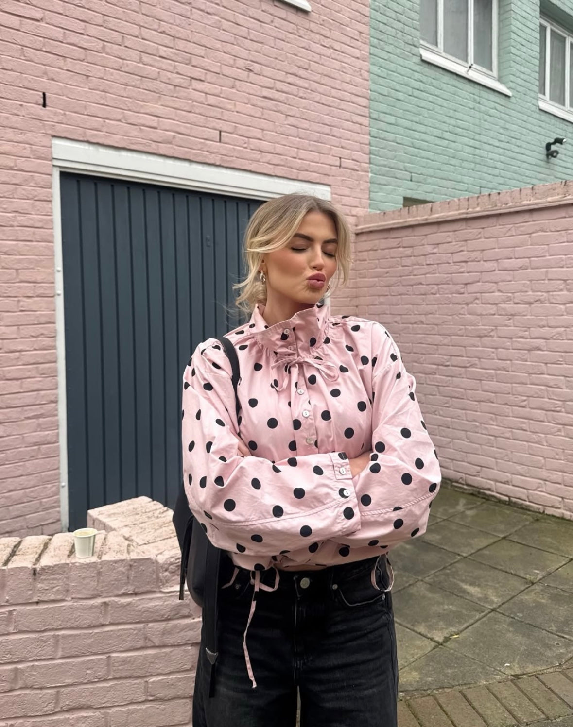 Presley Polka Dot Puff Sleeve Jacket
