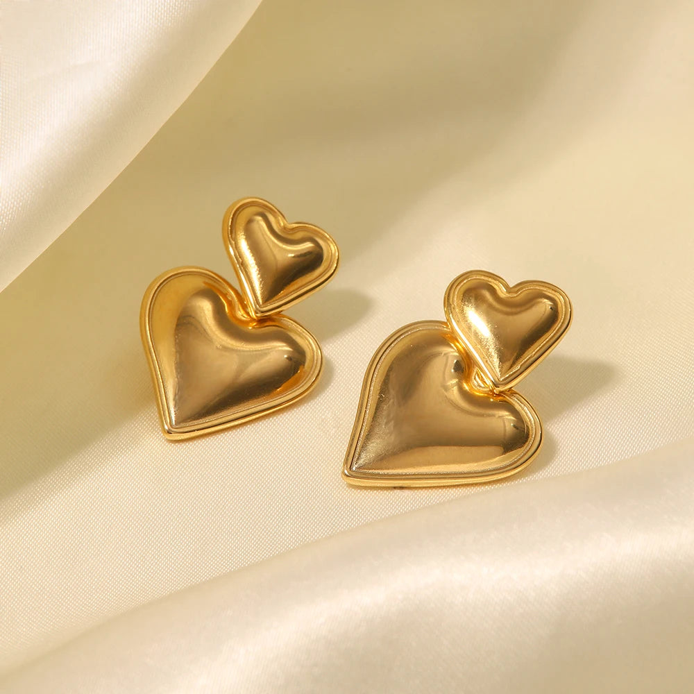 Heart earrings 14K gold plated - SOERA Store