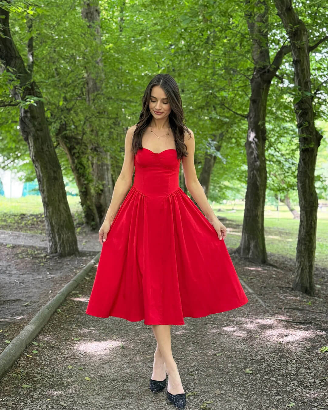 Jessica Sleeveless Strap Midi Dress 8