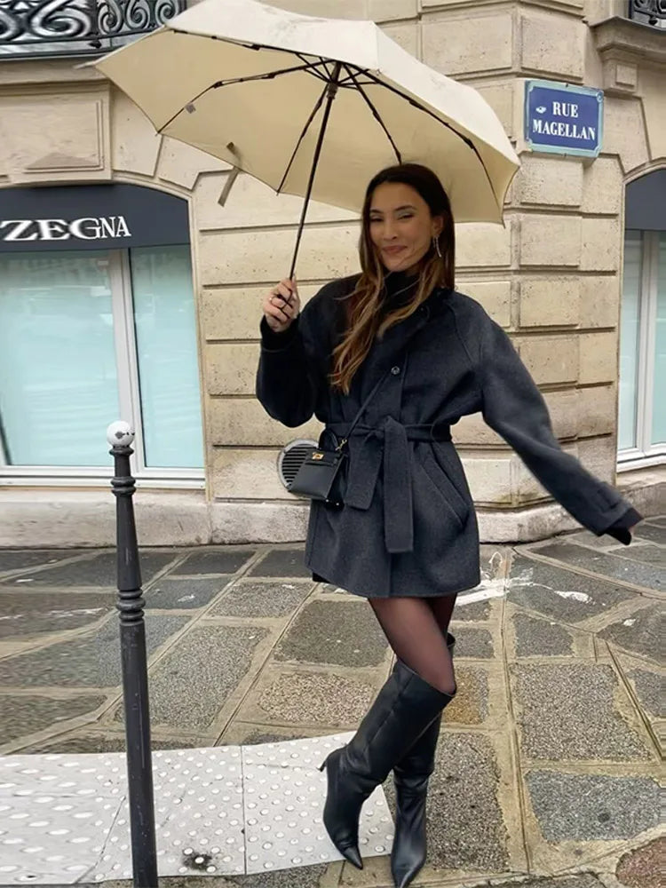 Lindsay Stand Collar Short Coat 5