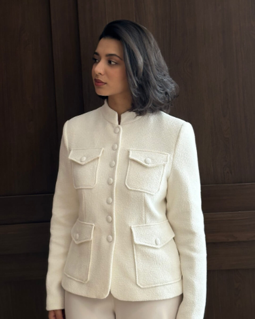 Ophelia Button Front Pocket Blazer