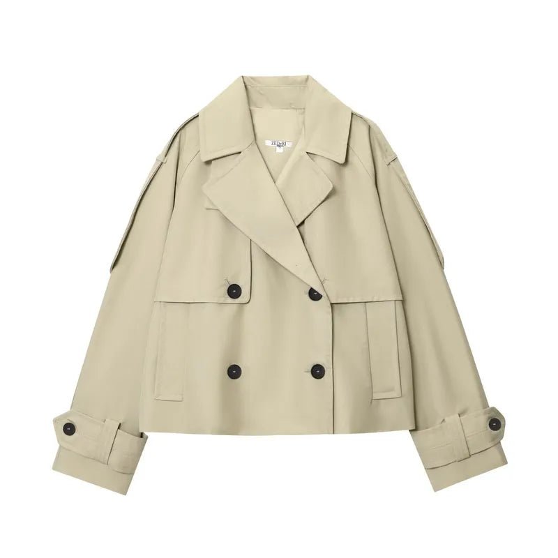 SOERA Dhelia Short Trench Coat - Coats & Jackets - 1005007713699485-;wS1763050842442500259 Beige M