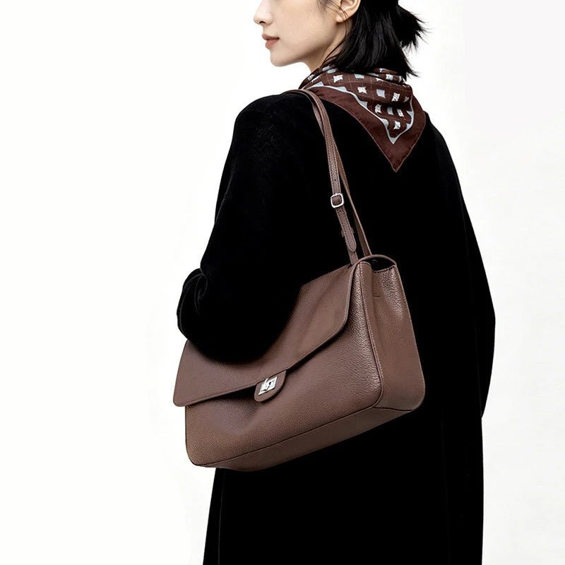 SOERA Alicia Commuting Tote Bag - Bag - SOERA-825539-GOL-32-75427 Dark Brown