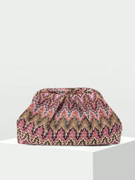 Pochette Bianca plissée en jacquard