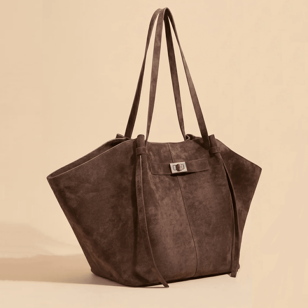 SOERA Dina Bat-Wing Suede Tote Bag - Bag -  Brown