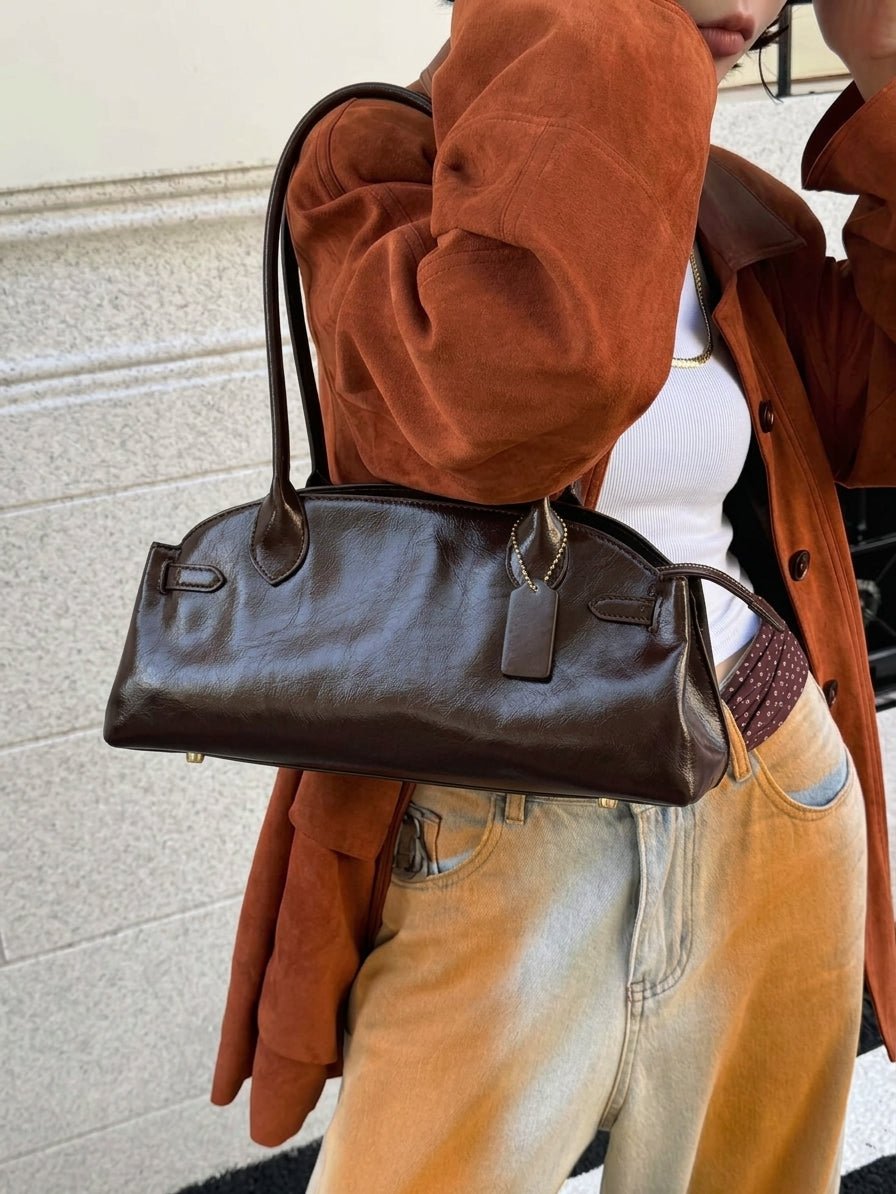 SOERA Ellie Elongated Shoulder Bag - Bag - SOERA-439043-BRO-O-35619 Coffee
