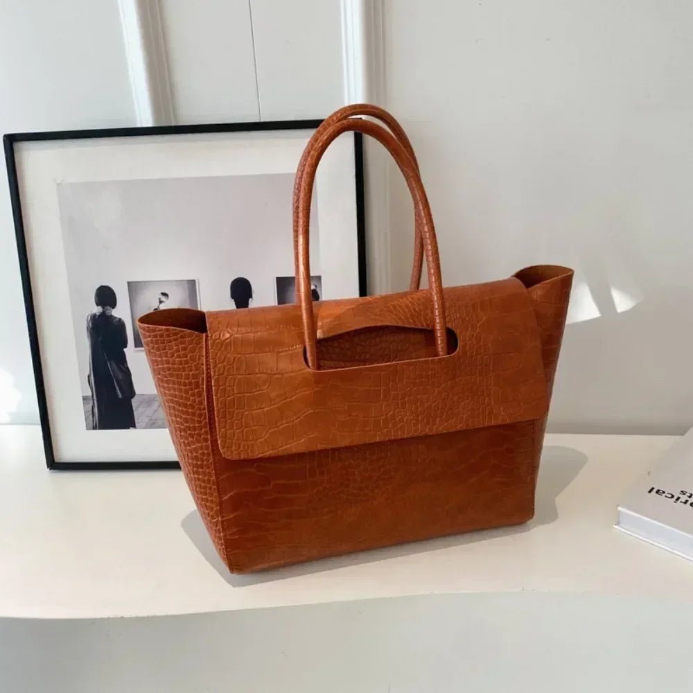 SOERA Jessica Embossed Leather Tote - Bag - SOERA-656131-DEF-OS-09155 Brown