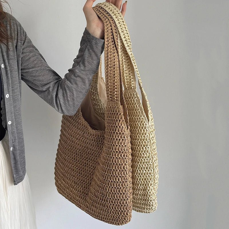 SOERA Miranda Woven Straw Tote - Bag -  Brown