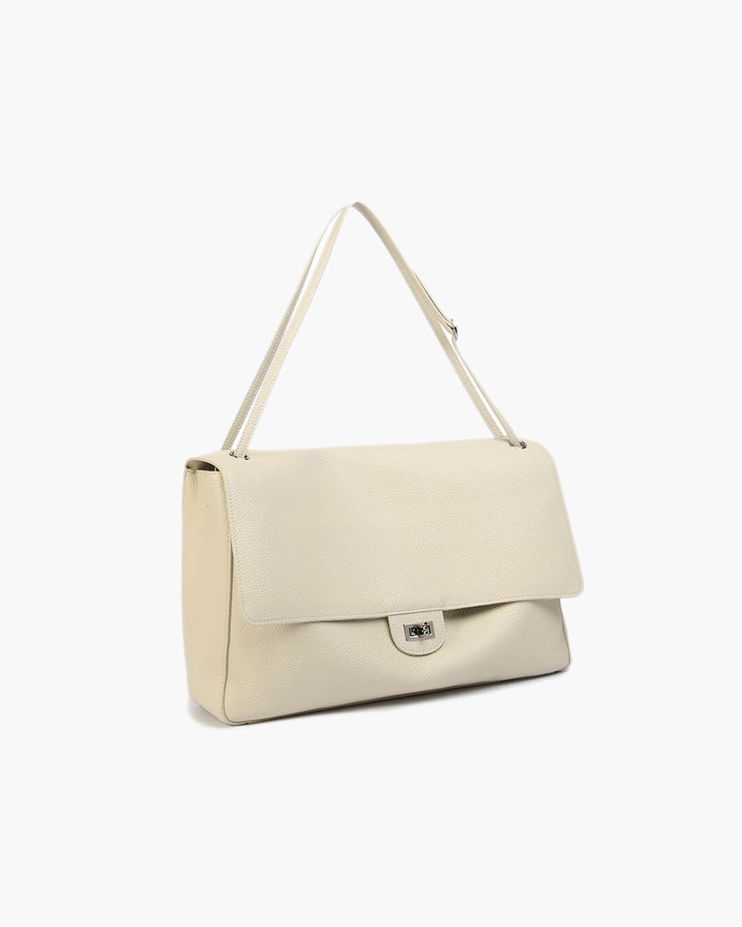 SOERA Miriam Crossbody Leather Shopper Bag - Bag -  Small White