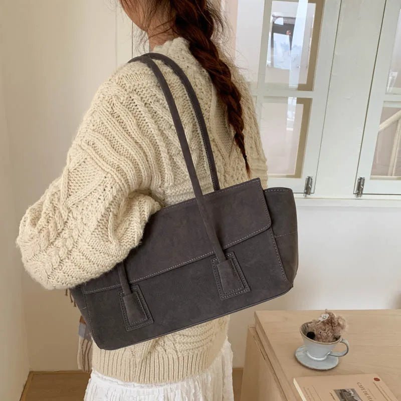 SOERA Nicole Vintage Suede Crossbody Bag - Bag - SOERA-595523-GRE-OS-21091 Grey