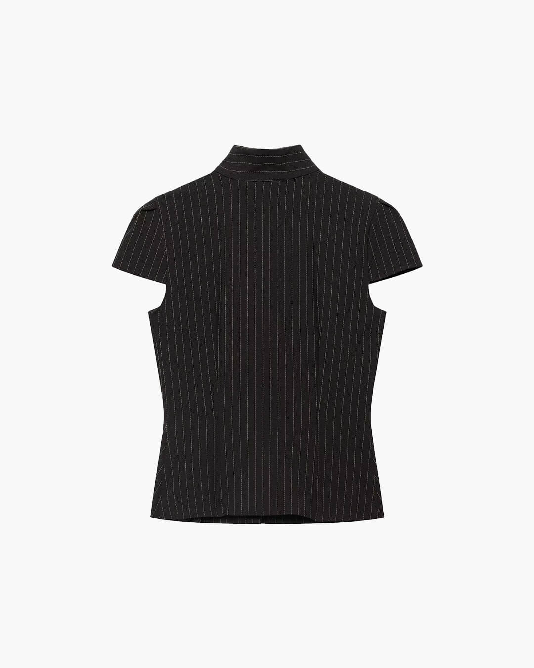 SOERA Claudia High Neck Fitted Plaid Blouse - Blouse - SOERA-213955-2-L-25219 Black L