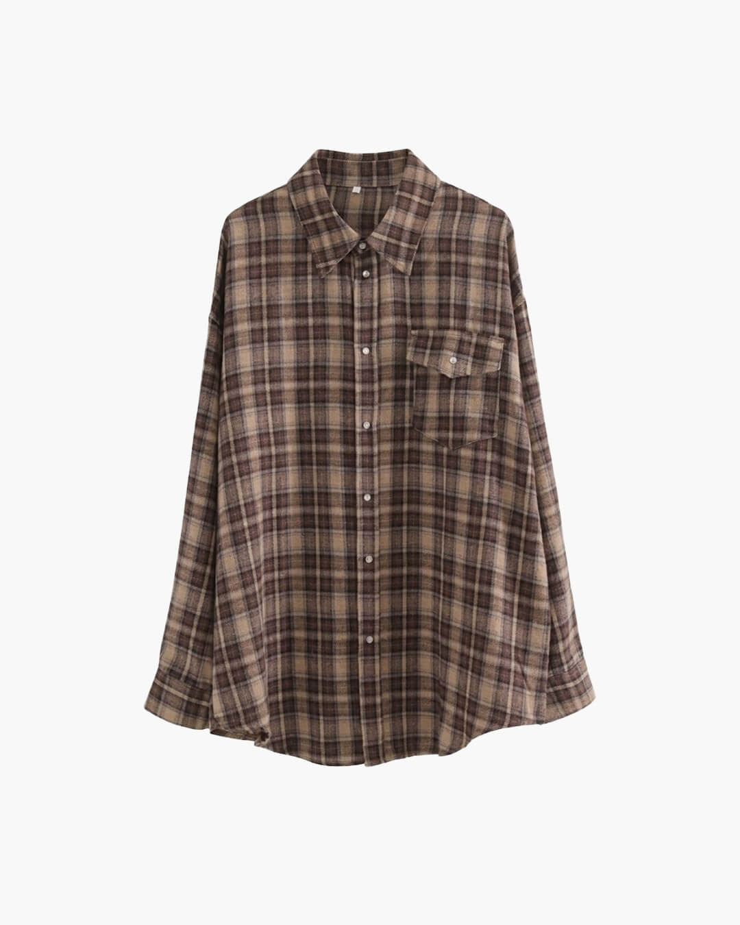 SOERA Melissa Oversized Plaid Shirt - Blouse - SOERA-074691-DAR-O-81987 Brown One Size