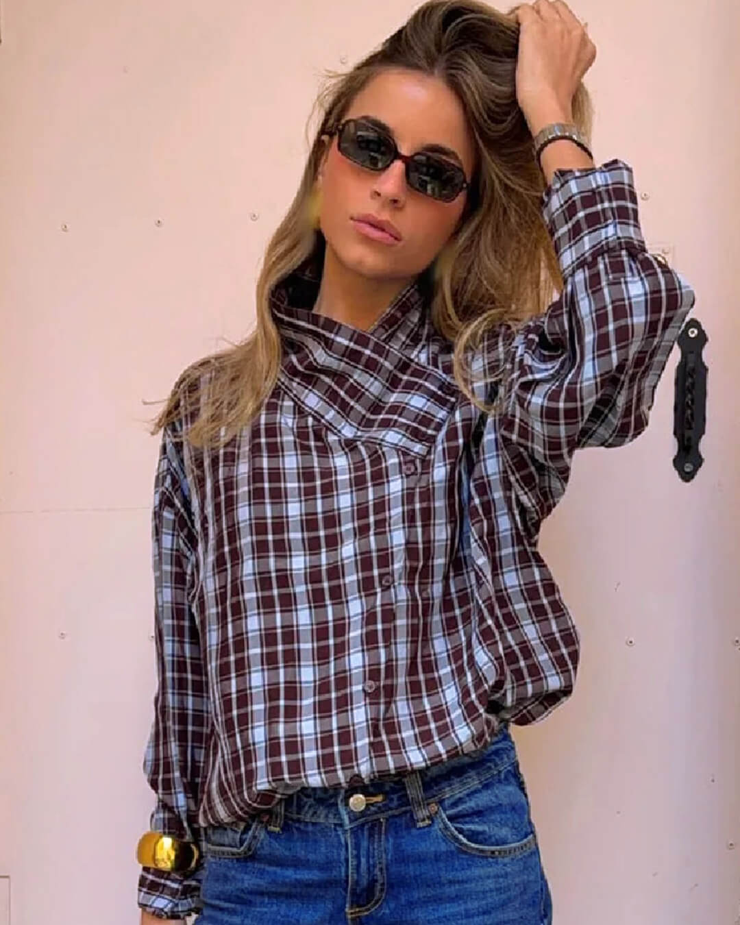 SOERA Rebecca Poplin Plaid Wrapped Shirt - Blouse - SOERA-334019-PLA-M-56003 M