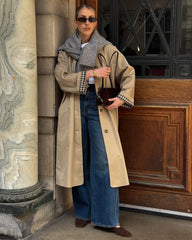 Annie Trench mi-long accent carreaux
