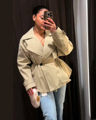 Manteau trench Emilia col à revers et cordon