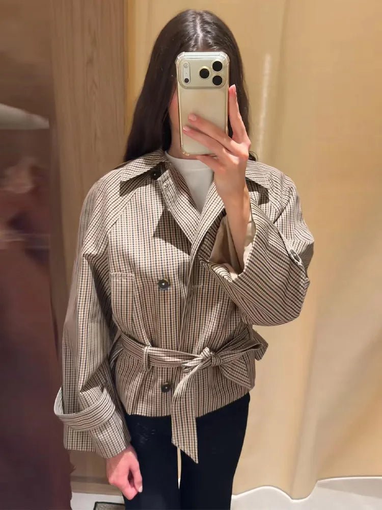 SOERA Erica Plaid Belted Trench Coat - Coat - SOERA-201667-DEF-OS-24581 M