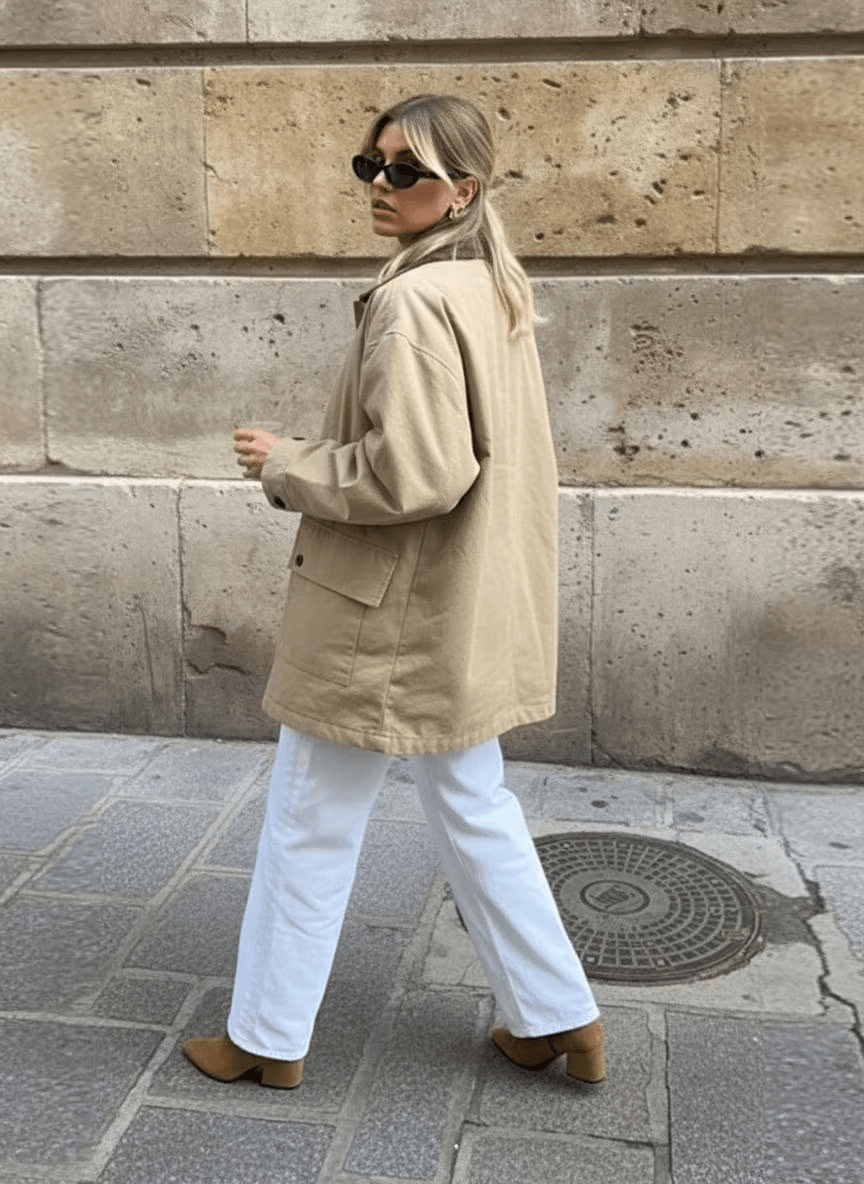 SOERA Sara Vintage Utility Canvas Jacket - Coat - SOERA-995587-KHA-S-58467 Beige S