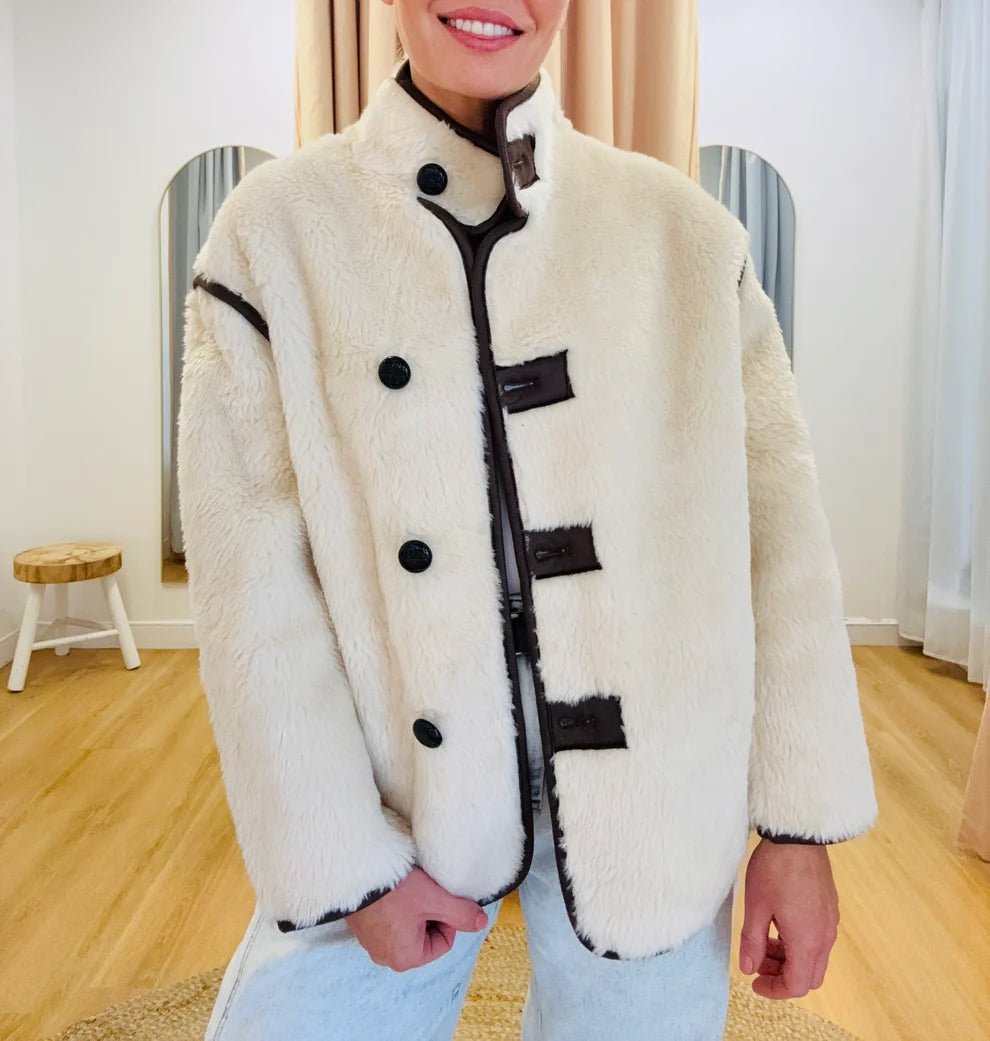 SOERA Adela Funnel Neck Sherpa Jacket - Coats & Jackets - hm1765197968549870661 S