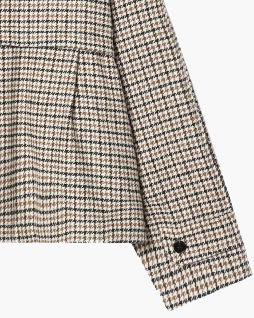 SOERA Amelia High-Collar Houndstooth Cropped Jacket - Coats & Jackets - SOERA-085187-ASP-L-68611 Beige L