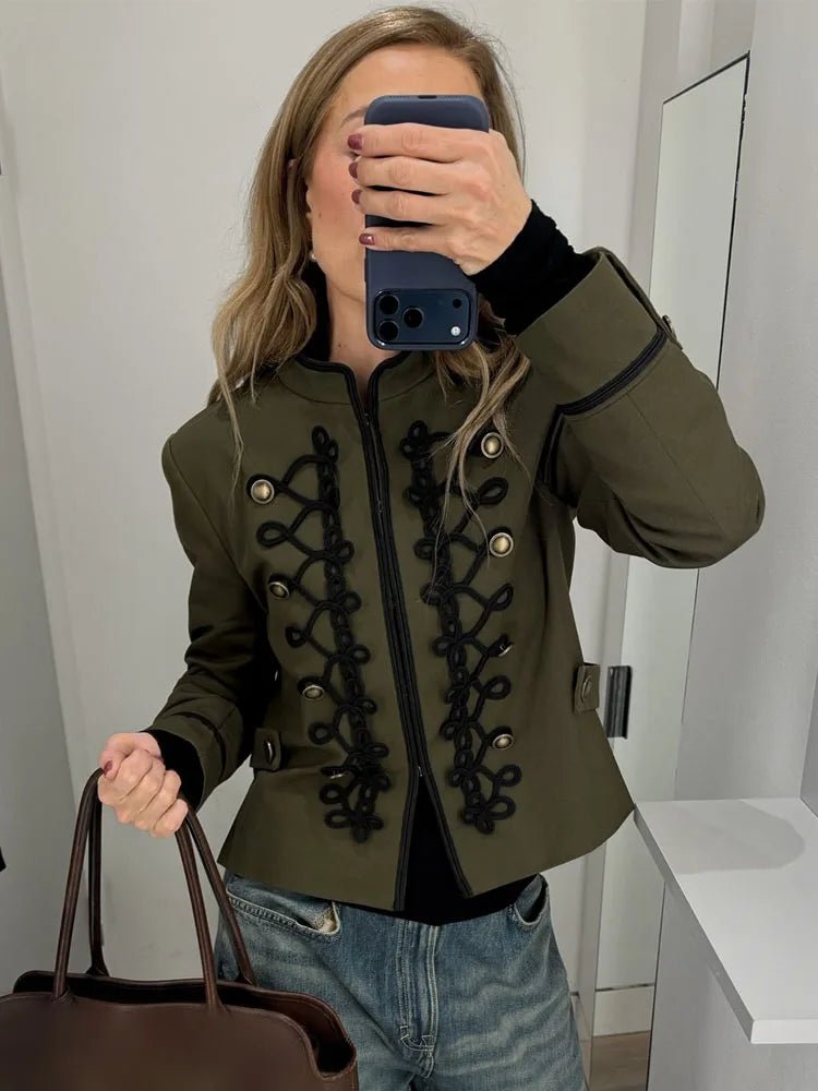 SOERA Becky Rope Knot Buckle Napoleon Jacket - Coats & Jackets - 1005011815872576-;rW1775826847912593544 Black XS