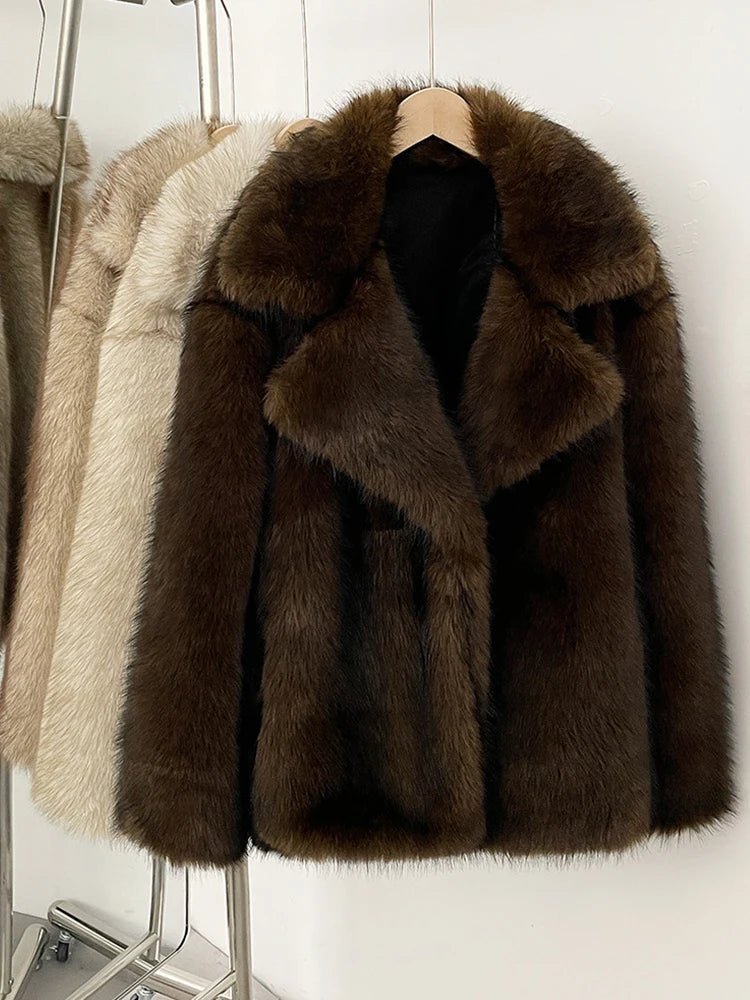 SOERA Darcy Mid-Length Fluffy Jacket - Coats & Jackets - 3256809290568356-;Ij1763625122511812149 Dark Brown S