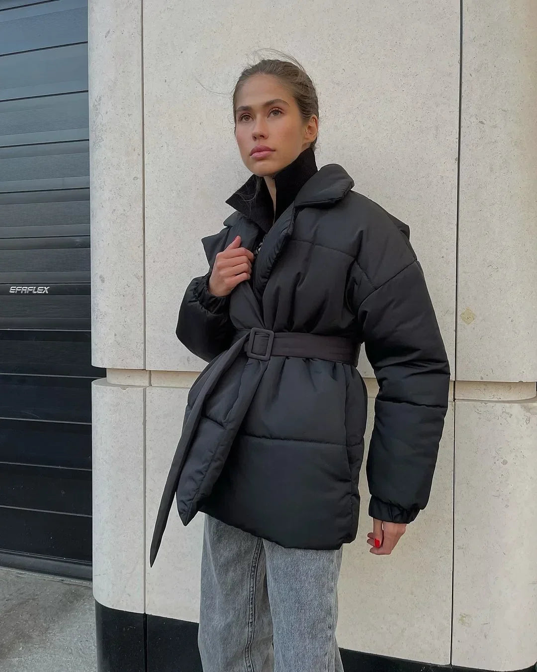SOERA Jaime Belted Puffer Jacket - Coats & Jackets - 1005007472734778-;Br1766488746263140435 Brown S