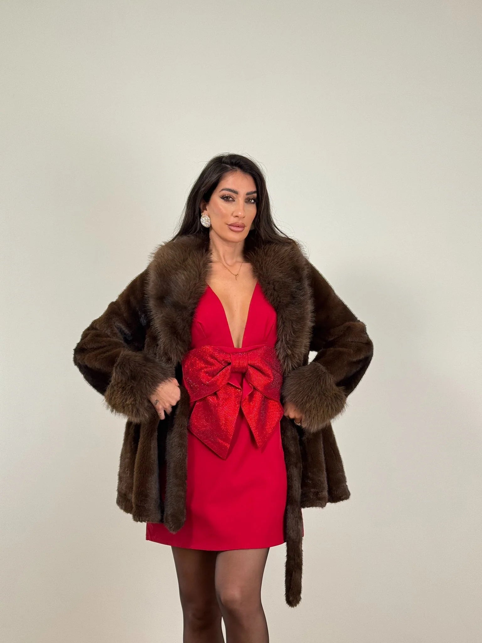 SOERA Louise Faux Fur Coat - Coats & Jackets -  M Coffee