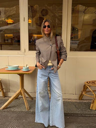 Veste blazer Noa unie à col montant