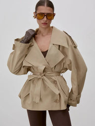 Trench-coat Octavia à lacets et col montant
