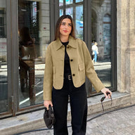 Sandy Veste col en suédine