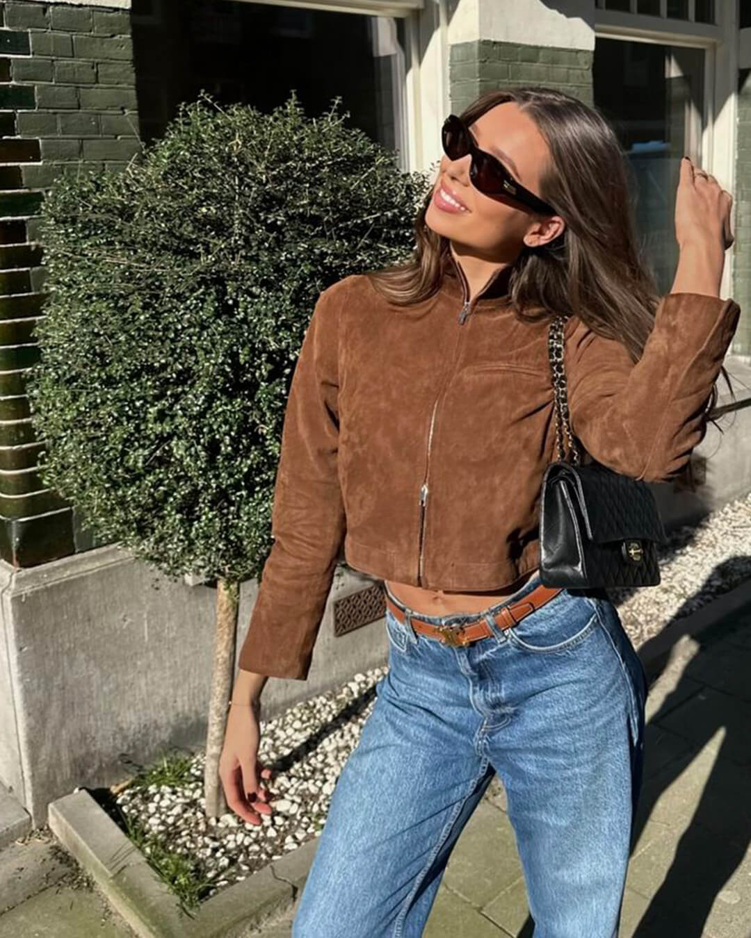 SOERA Yza Suede Cropped Bomber Jacket - Coats & Jackets - md1774004001185110084 Brown XL