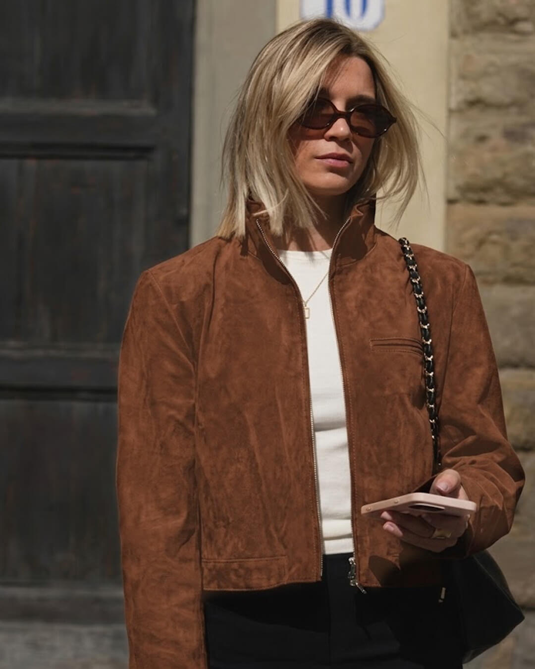 SOERA Yza Suede Cropped Bomber Jacket - Coats & Jackets - uM1774004001185189486 Brown S