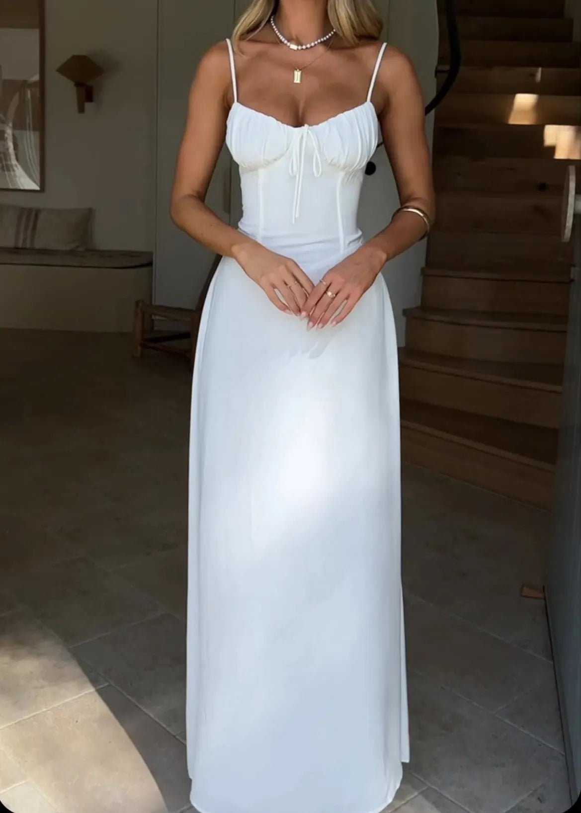 SOERA Bianca Corset Bodice Maxi Dress - Dress -  White S