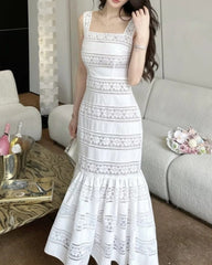 Robe Laura en dentelle brodée coupe sirène