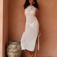 Robe de plage ajourée en maille Ruth