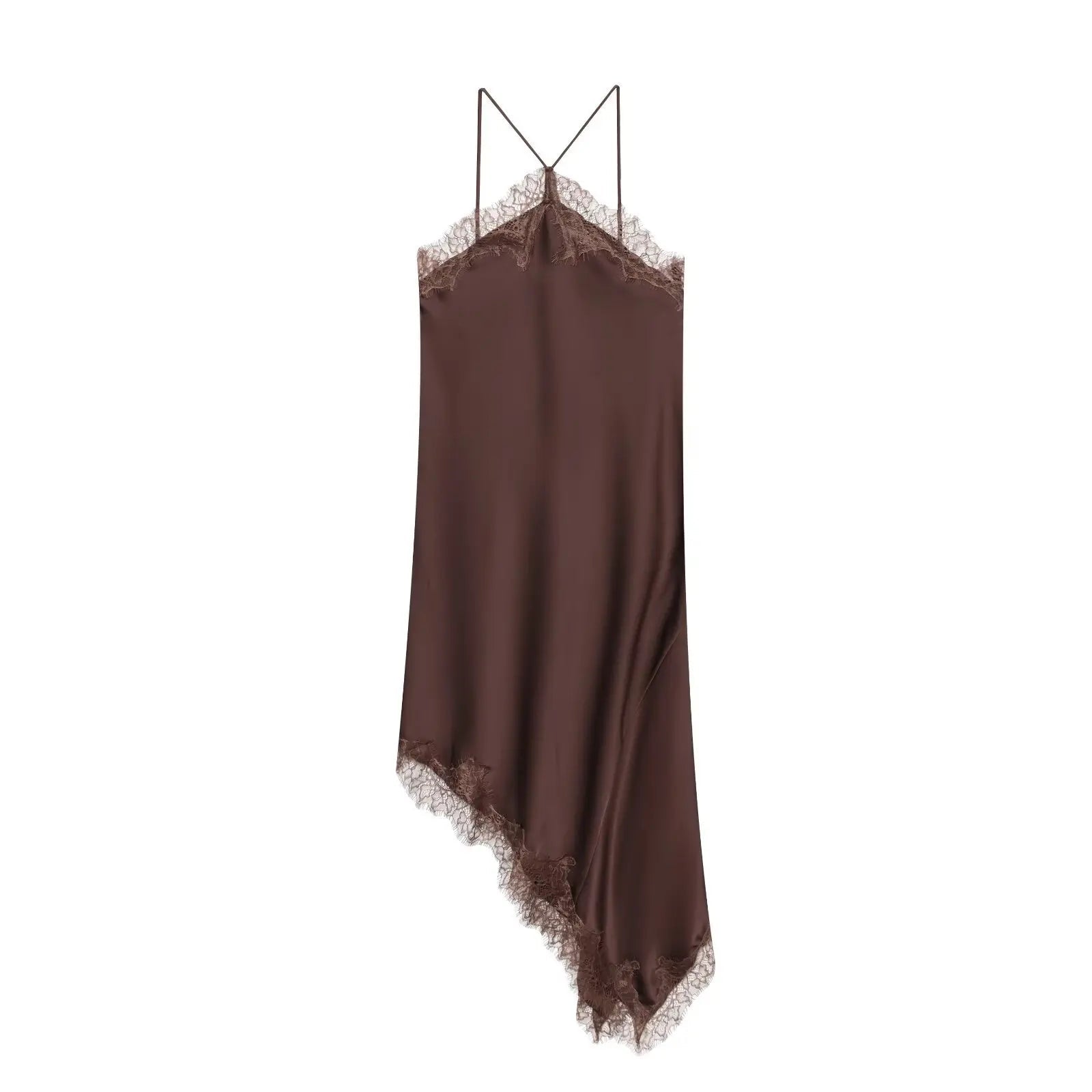 SOERA Celeste Off - Shoulder Lace Midi Dress - Dress -  Brown S
