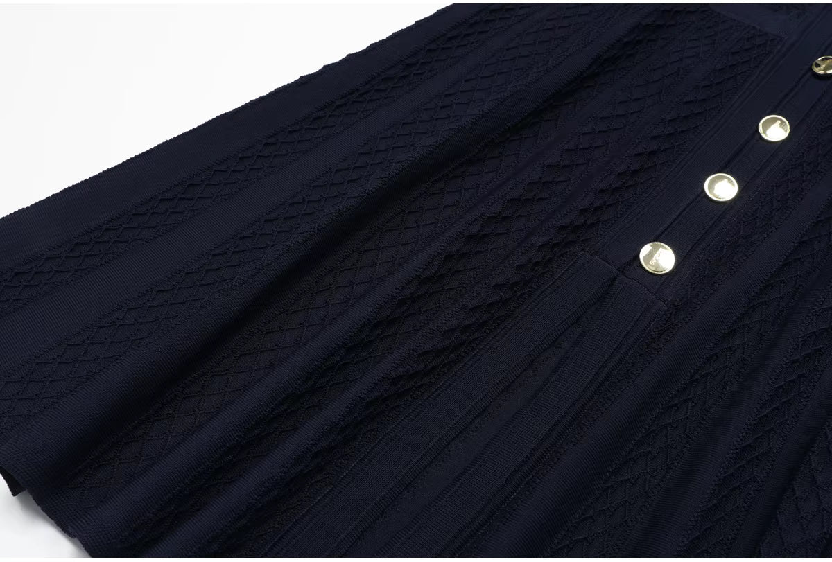 SOERA Fiona Knitted Slim Fit Long Dress - Dress -  Deep Blue M