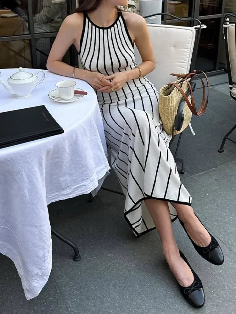 SOERA Flora Striped Sleeveless Knit Maxi Dress - Dress - SOERA-905091-STR-L-07715 Stripes L