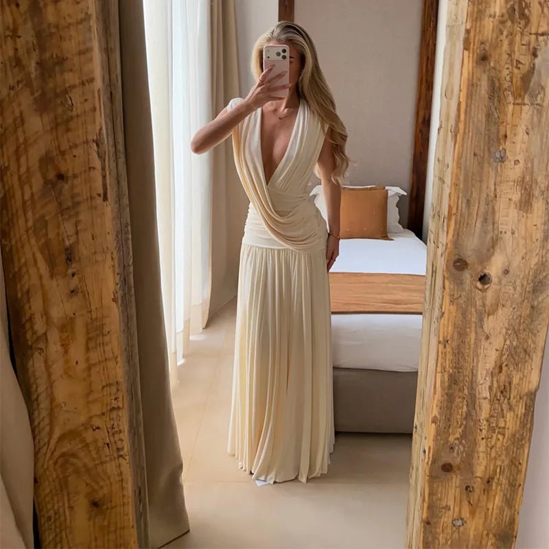 SOERA Isabella Draped V - Neck Maxi Dress - Dress -  M