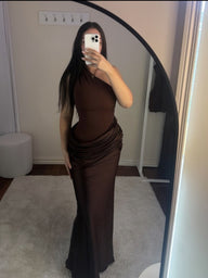 Robe longue Ella une épaule