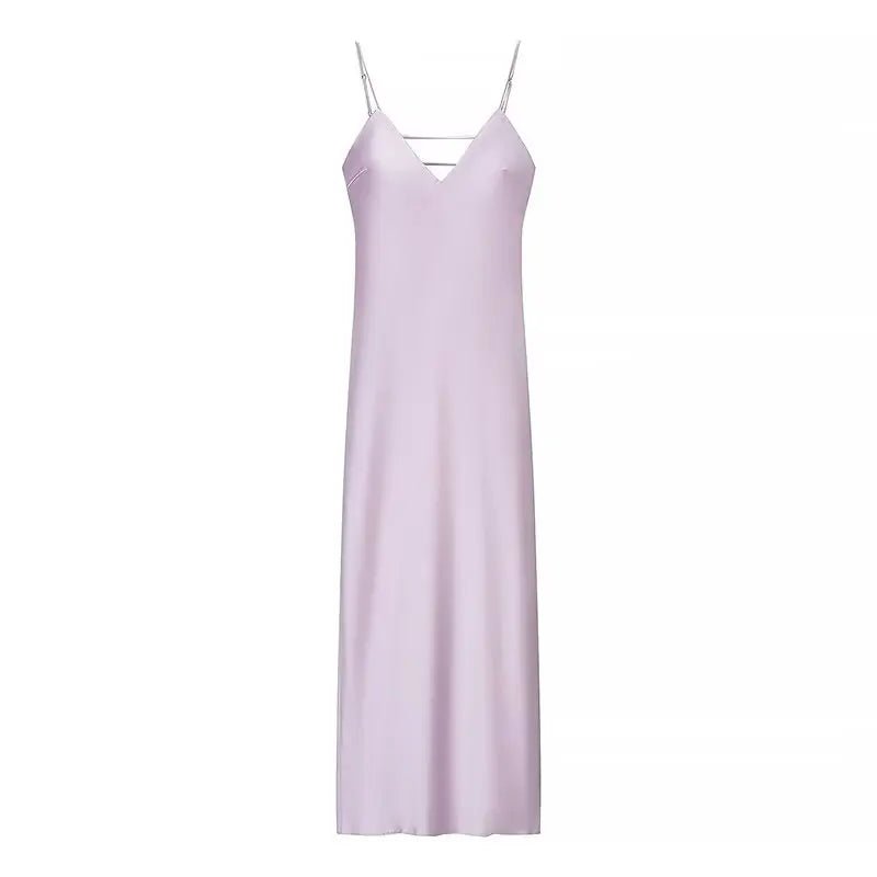 SOERA Kirra Satin Backless Maxi Dress - Dress -  Light Purple XS