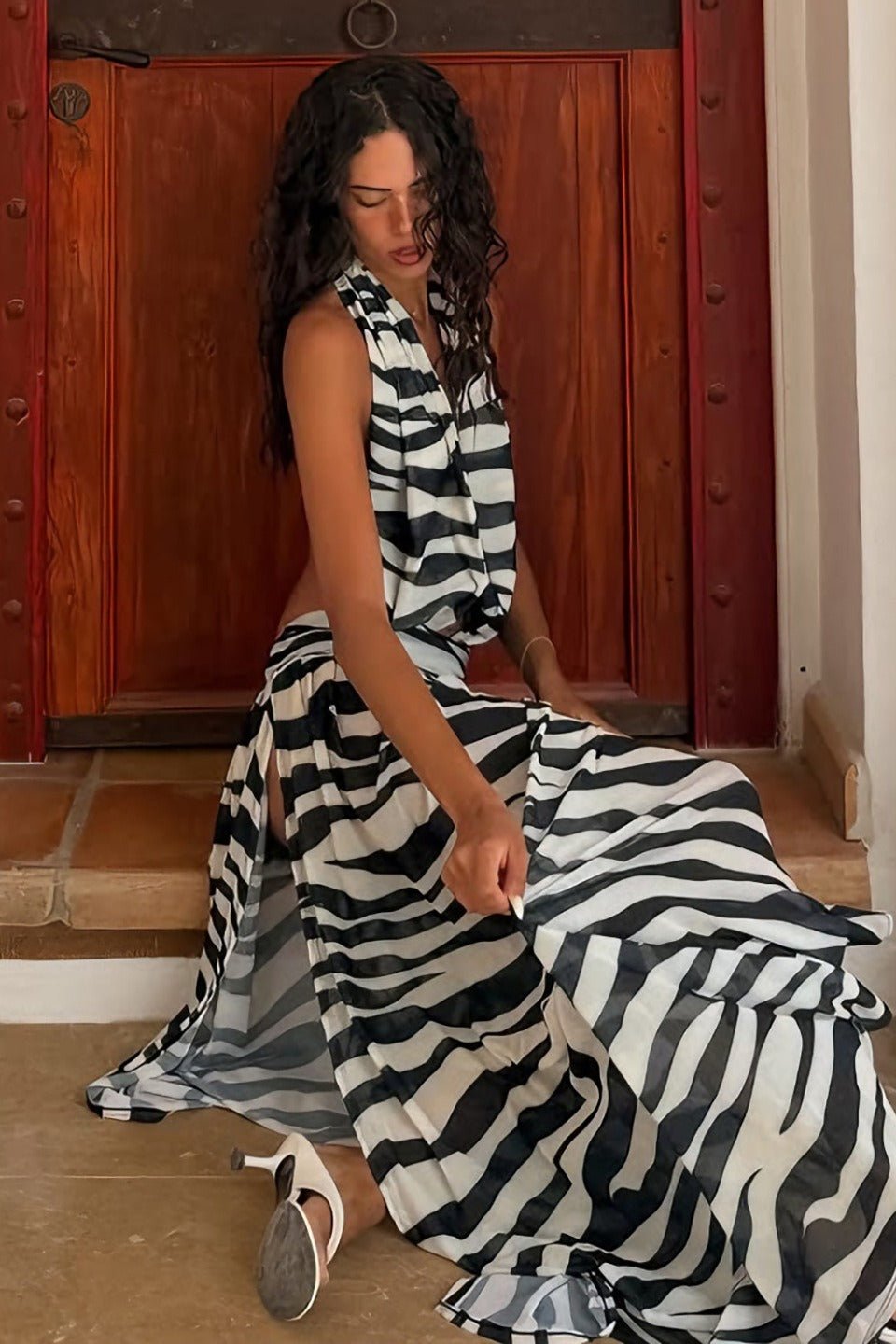 SOERA Sophia Zebra Cutout Maxi Dress - Dress - SOERA-997891-BLA-M-75875 Black M