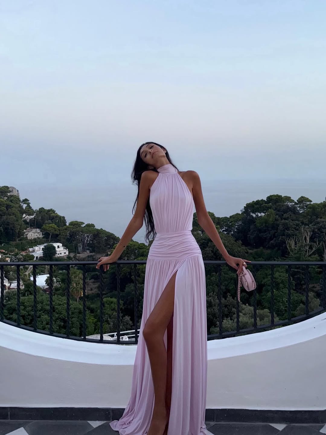 SOERA Victoria Halter Neck Pleated Maxi Dress - Dress - SOERA-130435-PIN-L-75459 Pink L