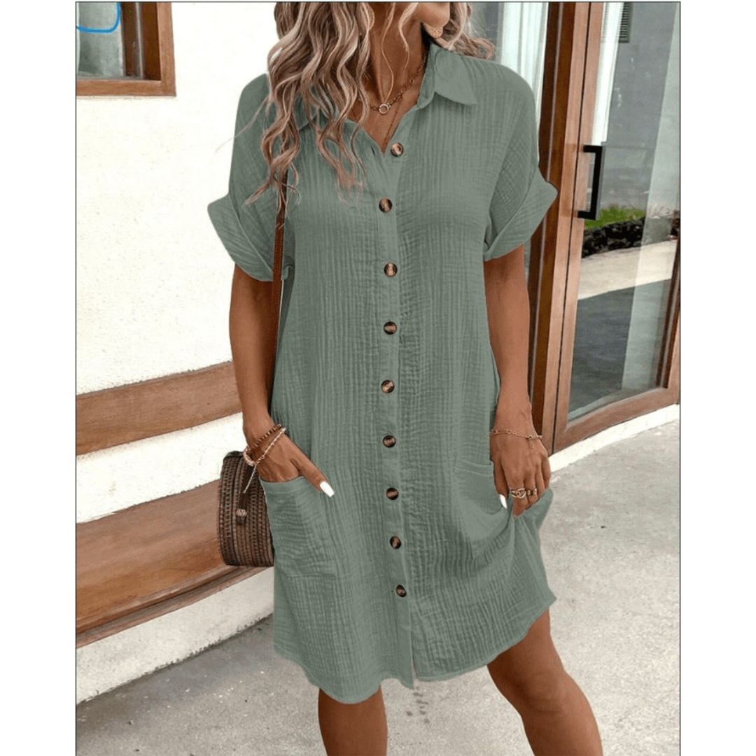 SOERA Vivienne Modern Shirt Dress - Dress -  Green S