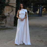 Robe Bianca en satin dos nu à col halter